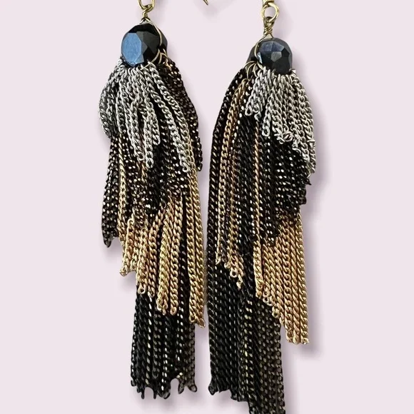 💎 FREE w/bundle❗️ Fashion Earrings metal chain dangles flashy party dancing - Picture 5 of 6